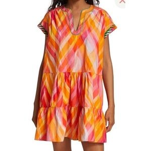 SOLD OUT SALONI Ashley-B Tunic Dress Sunset US 6  Geometric Bohemian Resort EUC